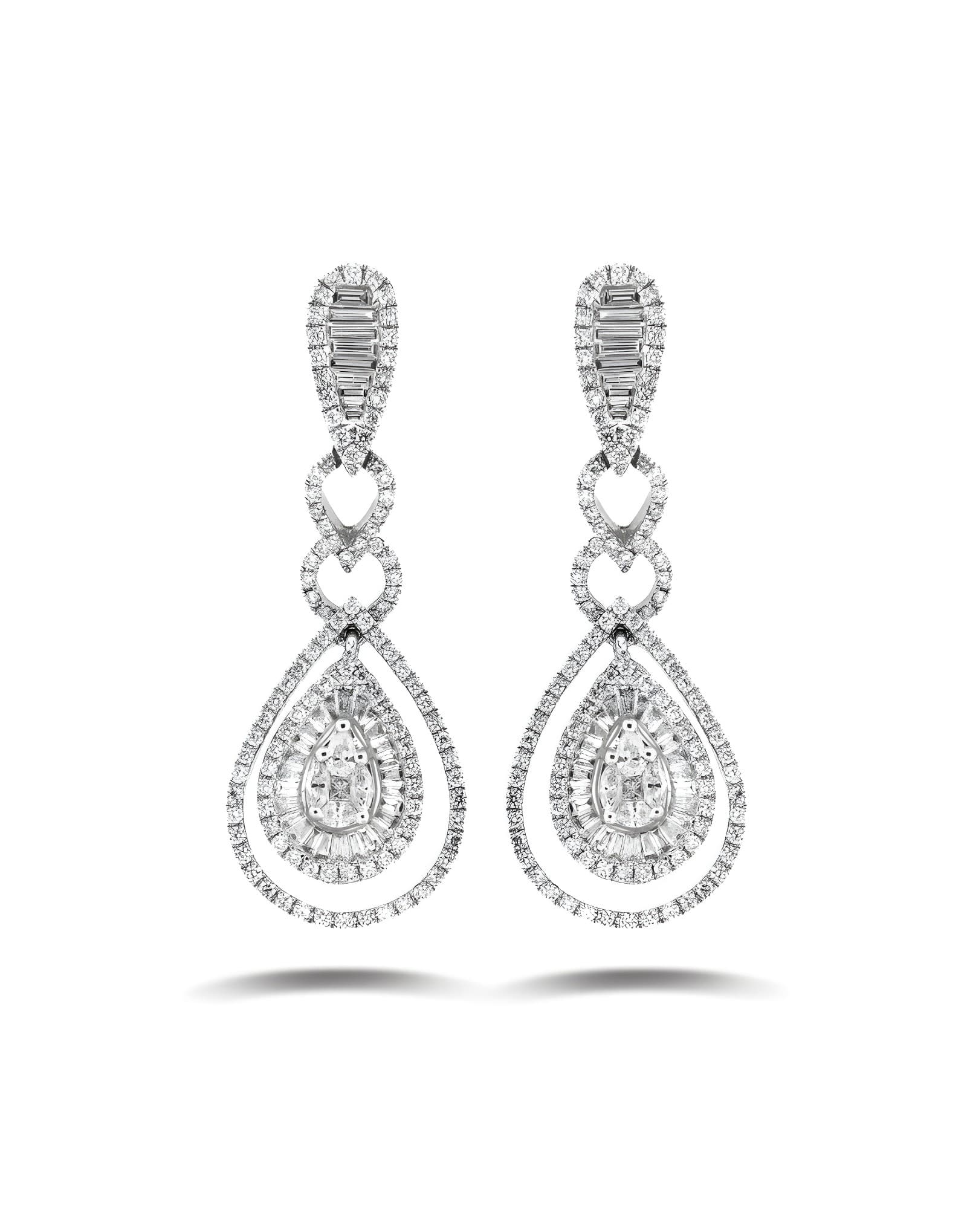 2.75ct Baget Pırlanta Küpe