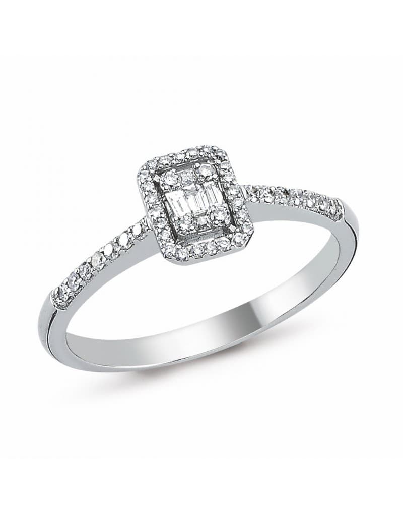 0.28ct Pırlanta Baget Yüzük