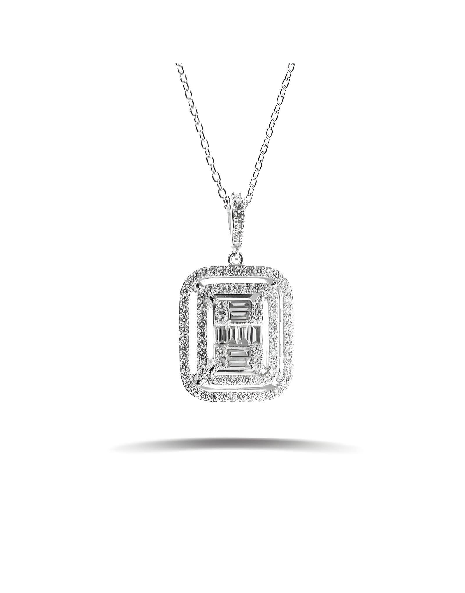 Farah 0.65ct F Rengi VS Baget Pırlanta Kolye