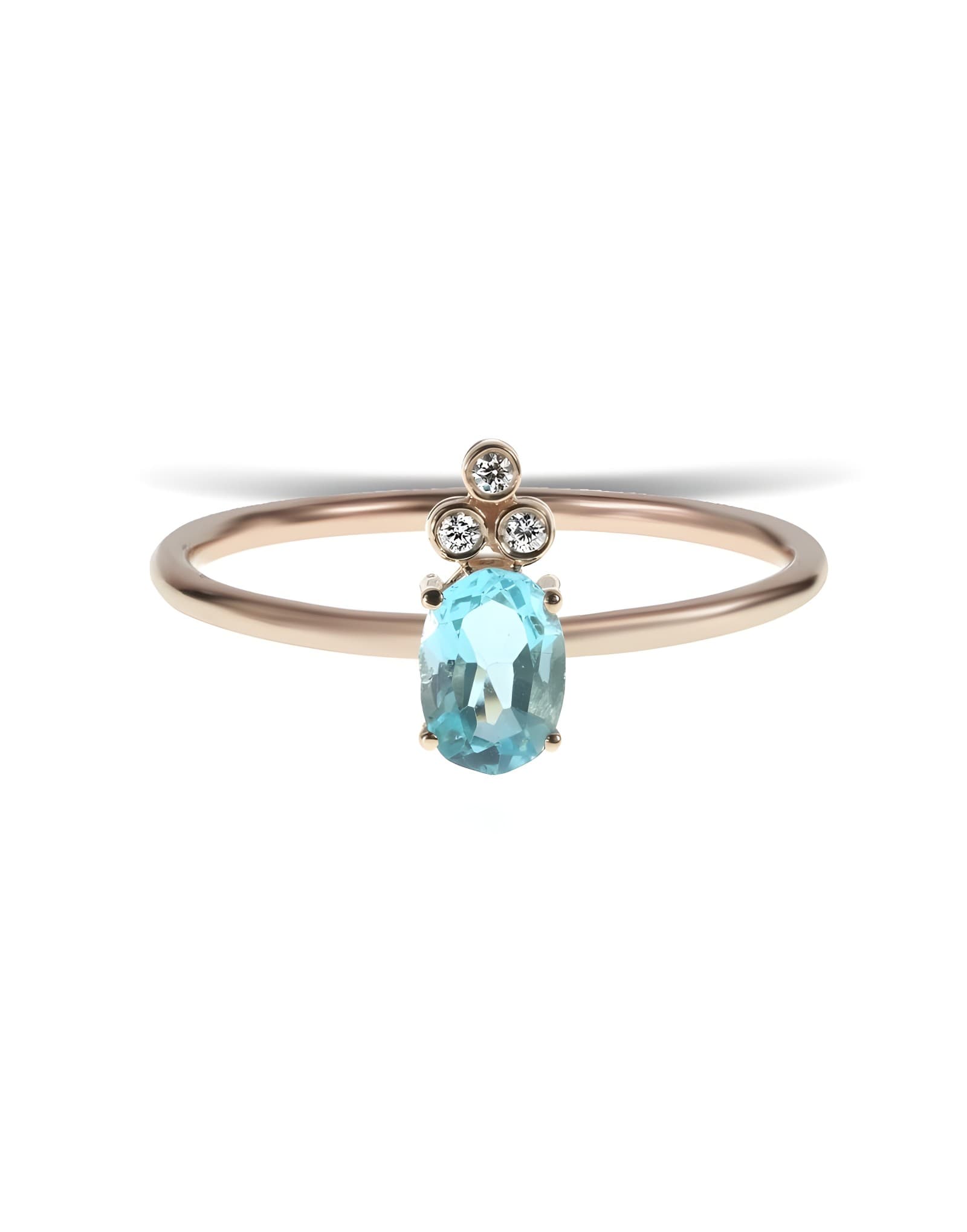 Sky Blue Topaz Pırlantalı Yüzük