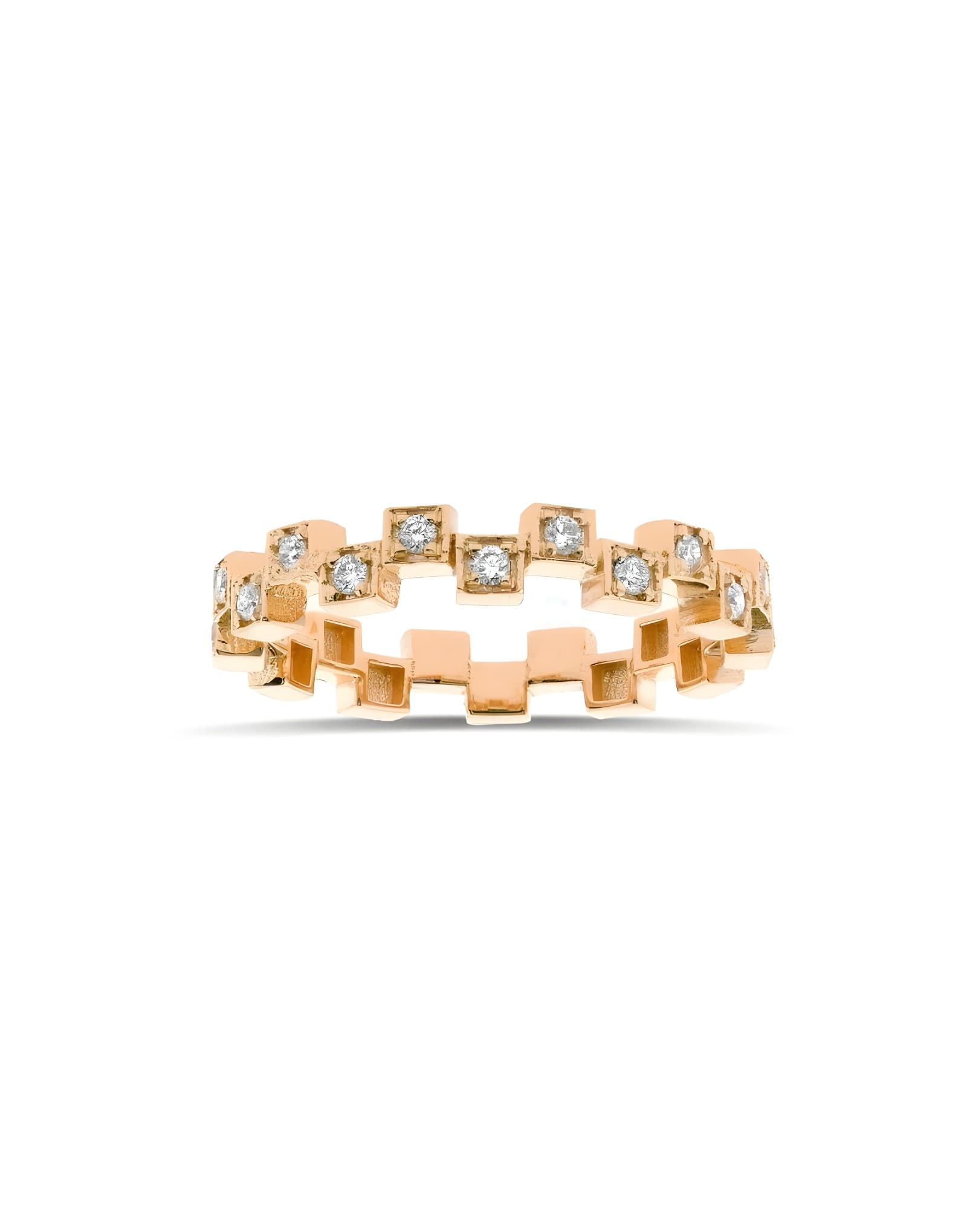 0.18ct Fvs Pırlanta Kareli Günlük Stil Yüzük