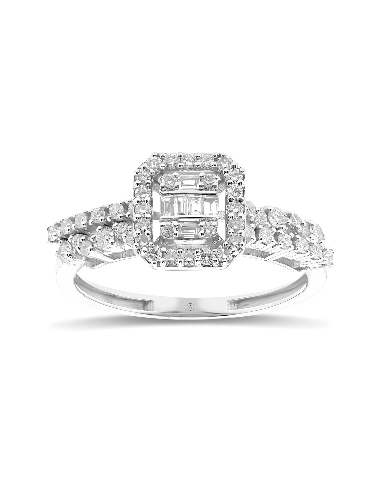 0.50ct Çift Kol Baget Pırlanta Yüzük
