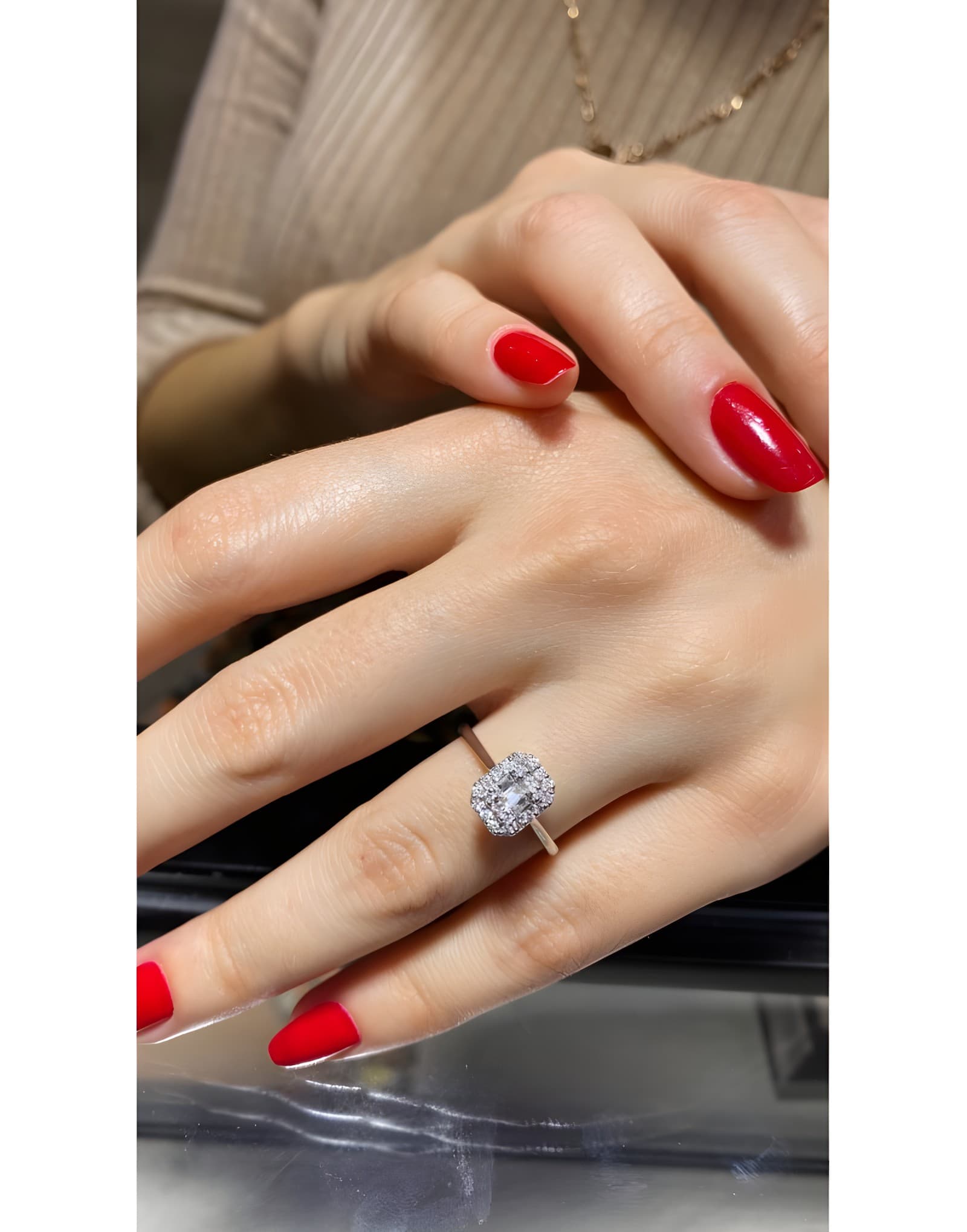 0.30ct F Rengi Baget Pırlanta Yüzük