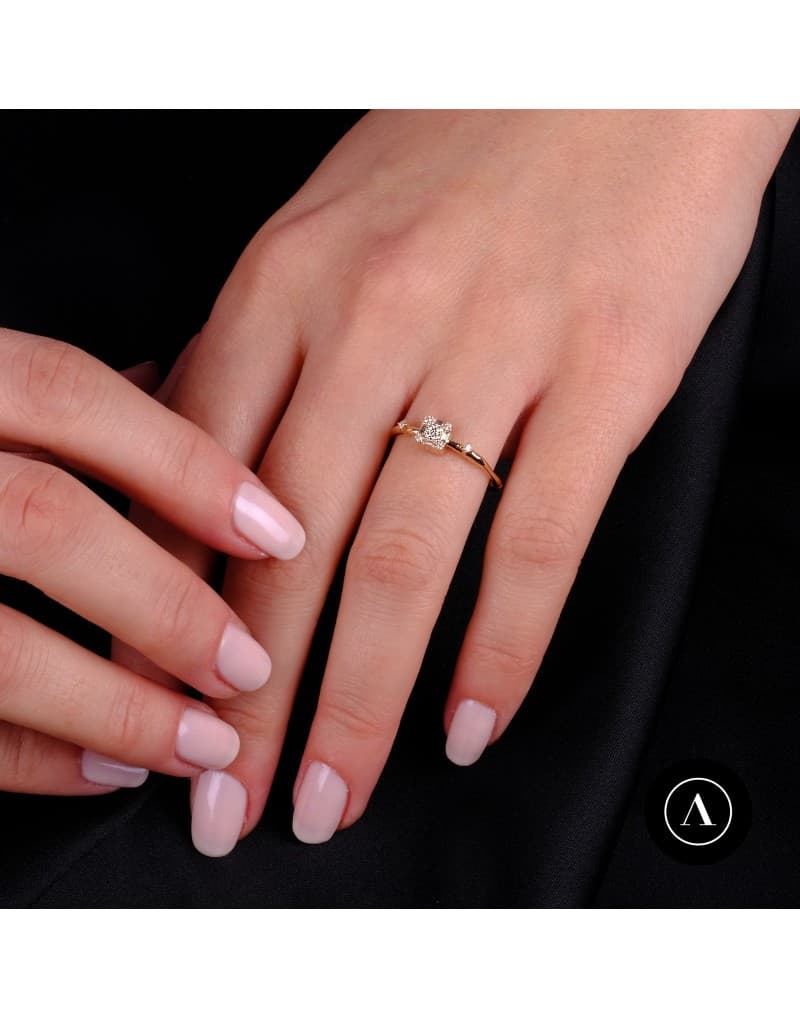 Baget Pırlanta 0.15ct Günlük Stil Yüzük