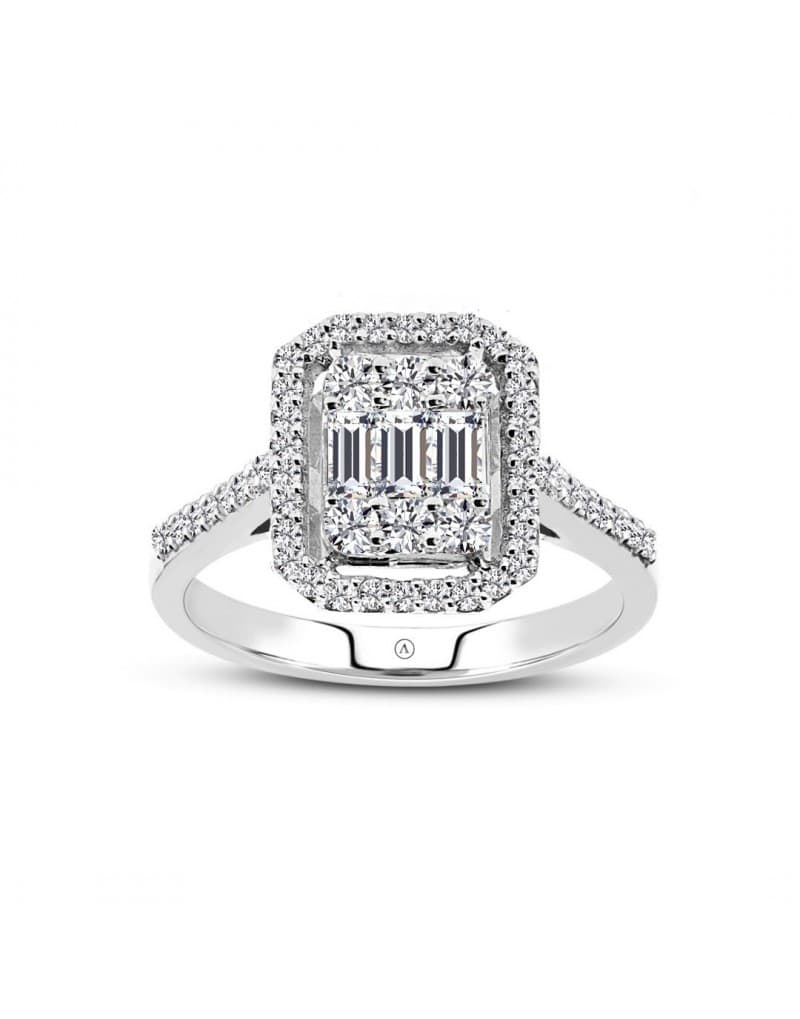 0.60ct F Rengi Baget Pırlanta Altın Yüzük