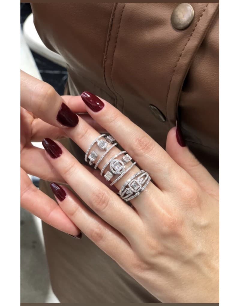 0.90ct F Rengi Baget Pırlanta Stil Yüzük
