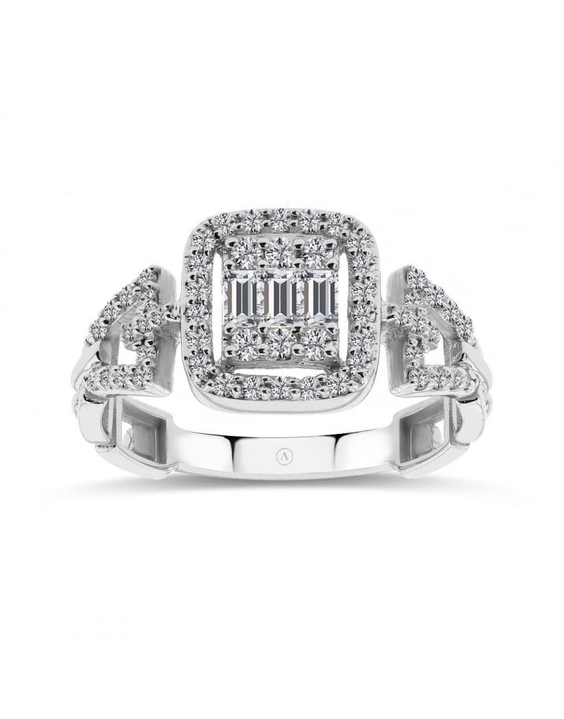 0.60ct F Rengi Baget Pırlanta Yüzük