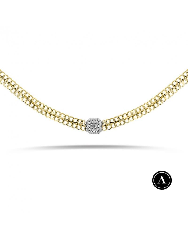 0.30ct F Rengi Baget Pırlanta Choker