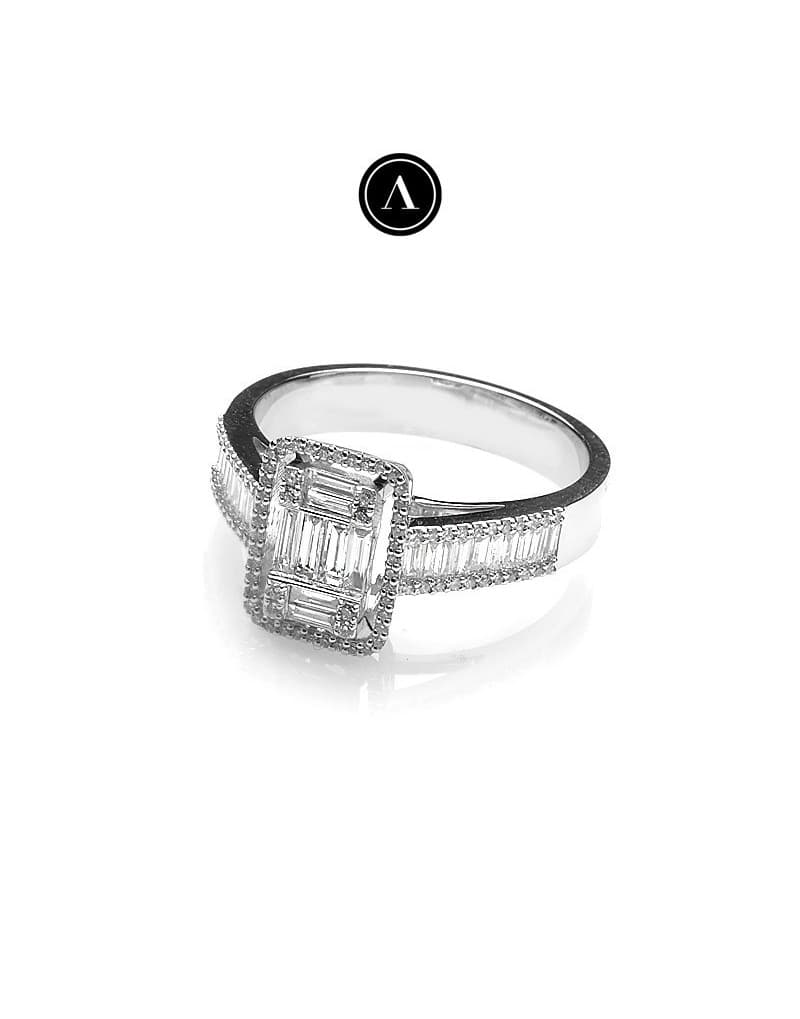 0.65ct F Rengi Baget Pırlanta Yüzük