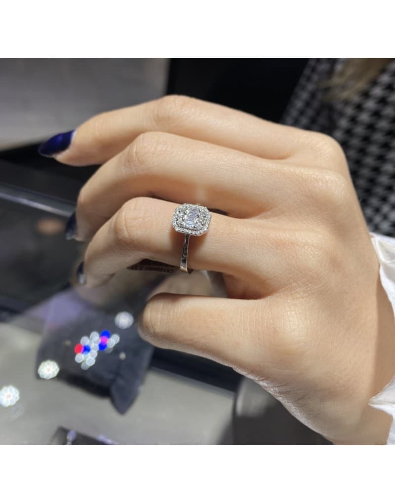 0.40ct F rengi Baget Pırlanta Yüzük