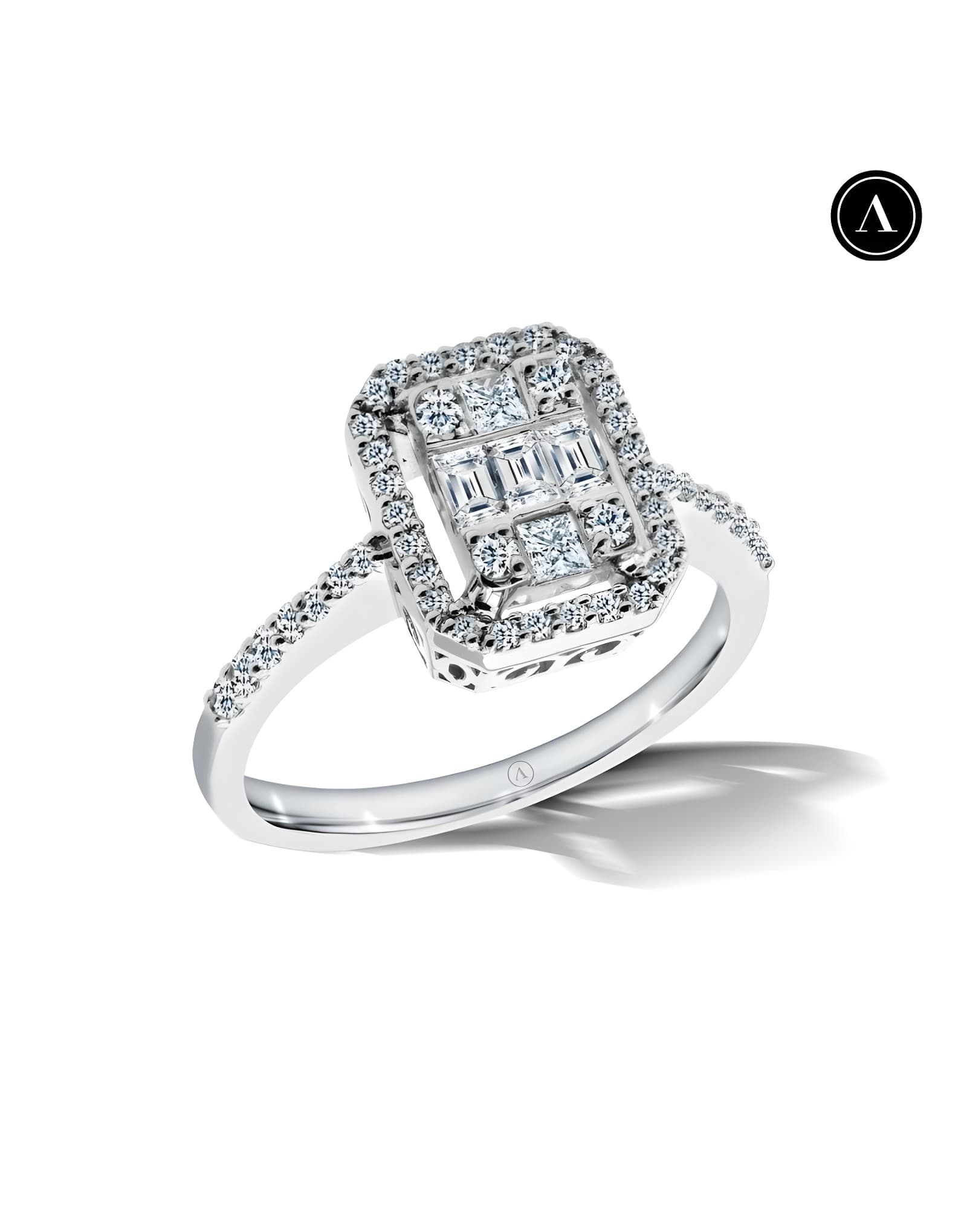 0.55ct F rengi Arte Baget Pırlanta Yüzük