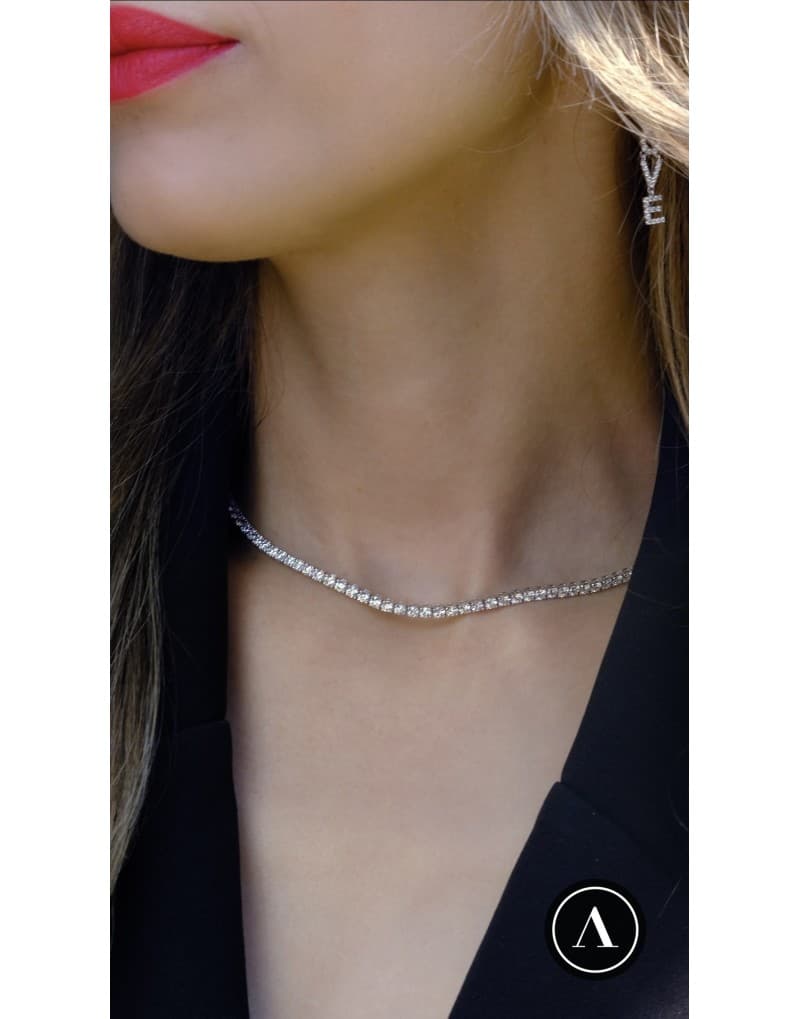 3.50ct F rengi Tennis Choker