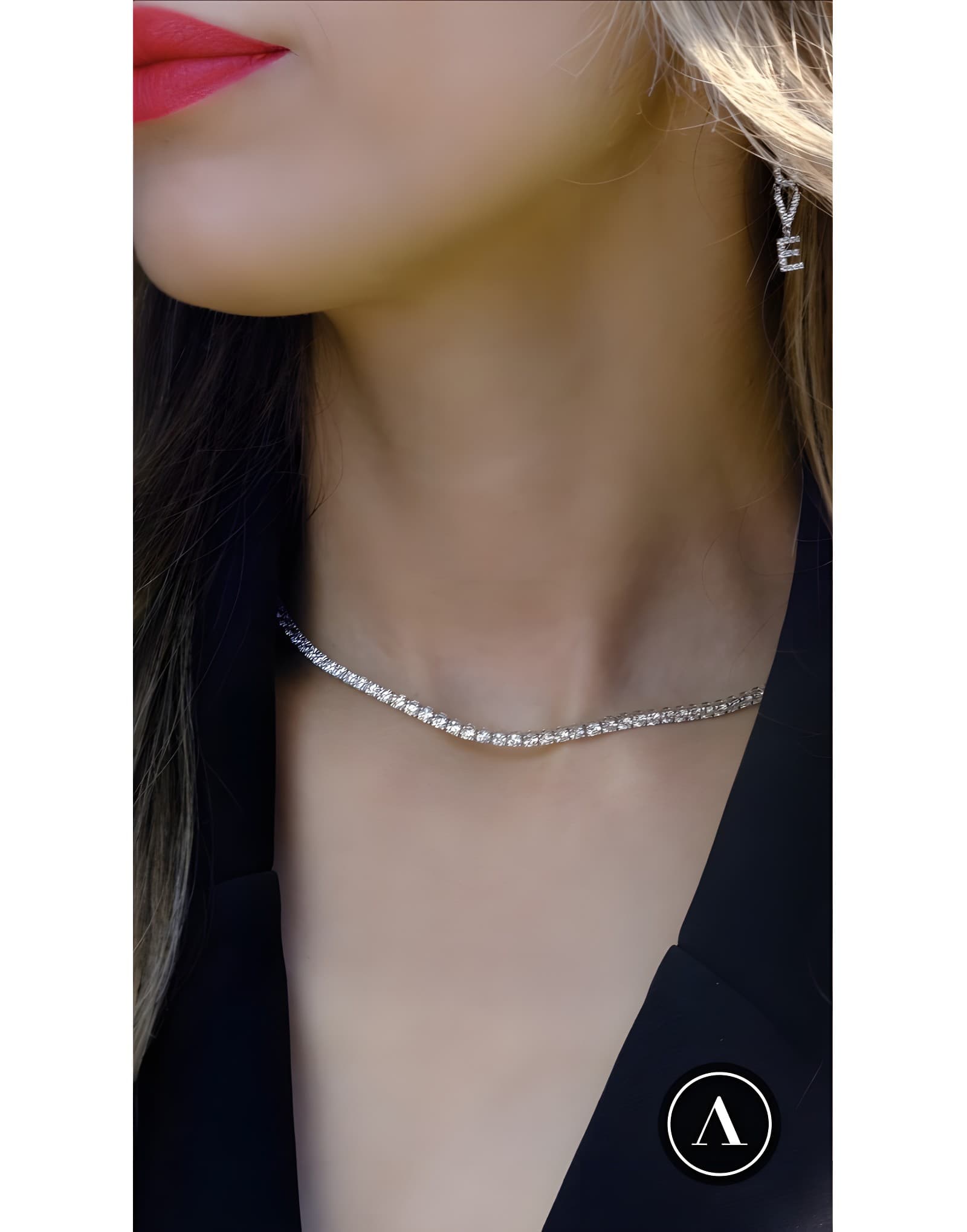 3.50ct F rengi Tennis Choker