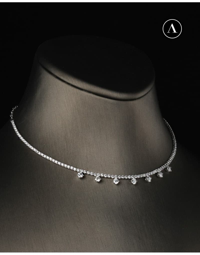 3.50ct F Rengi 7 sallantılı Tennis Choker