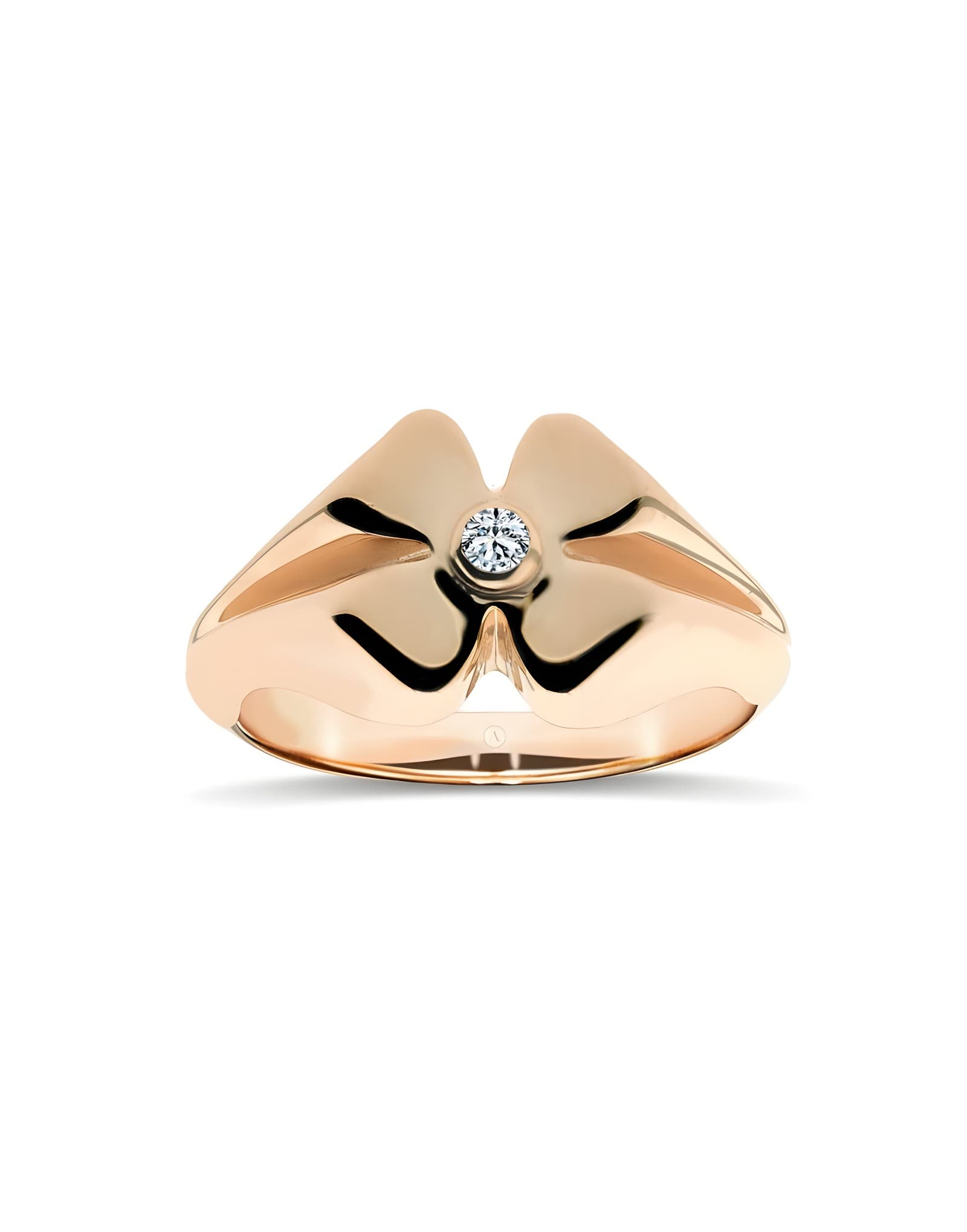 0.05ct Pırlanta Yonca Yüzük