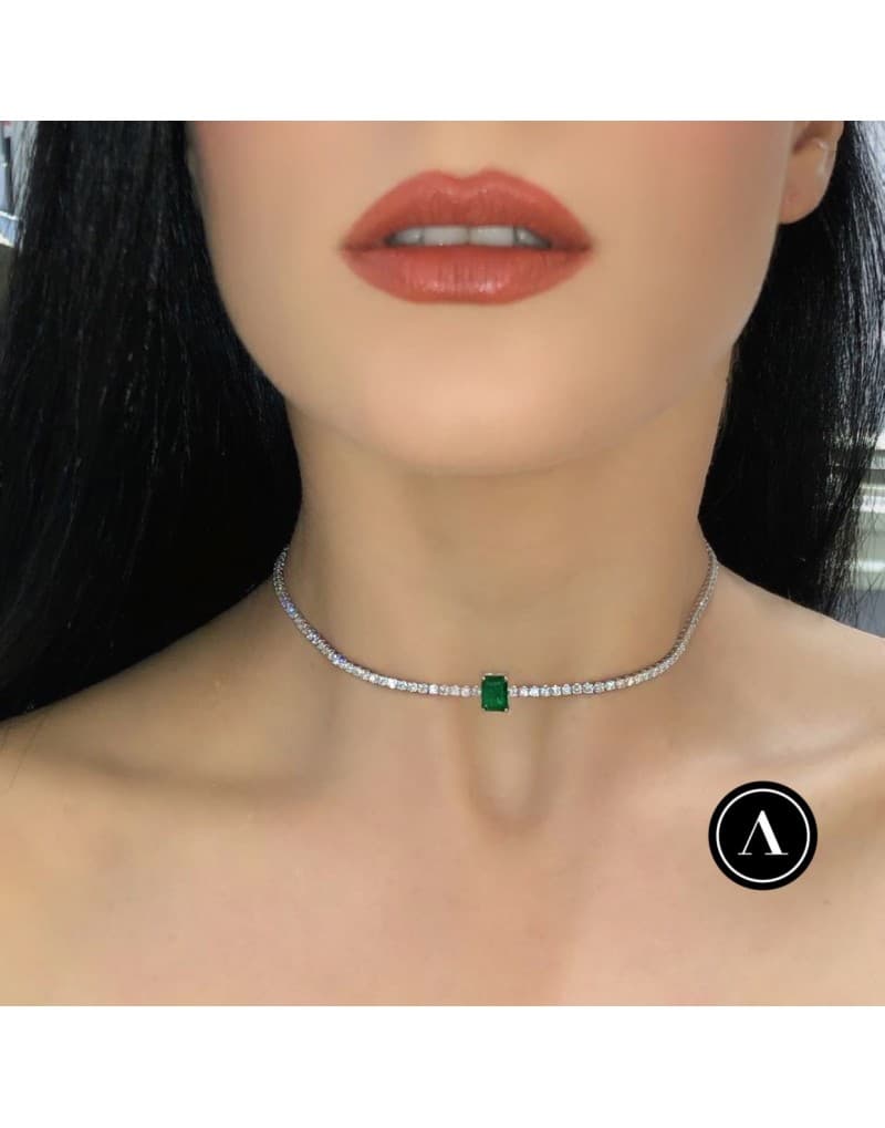 7.50 ct F Rengi Pırlanta x Zümrüt Choker