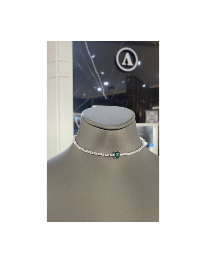 7.50 ct F Rengi Pırlanta x Zümrüt Choker