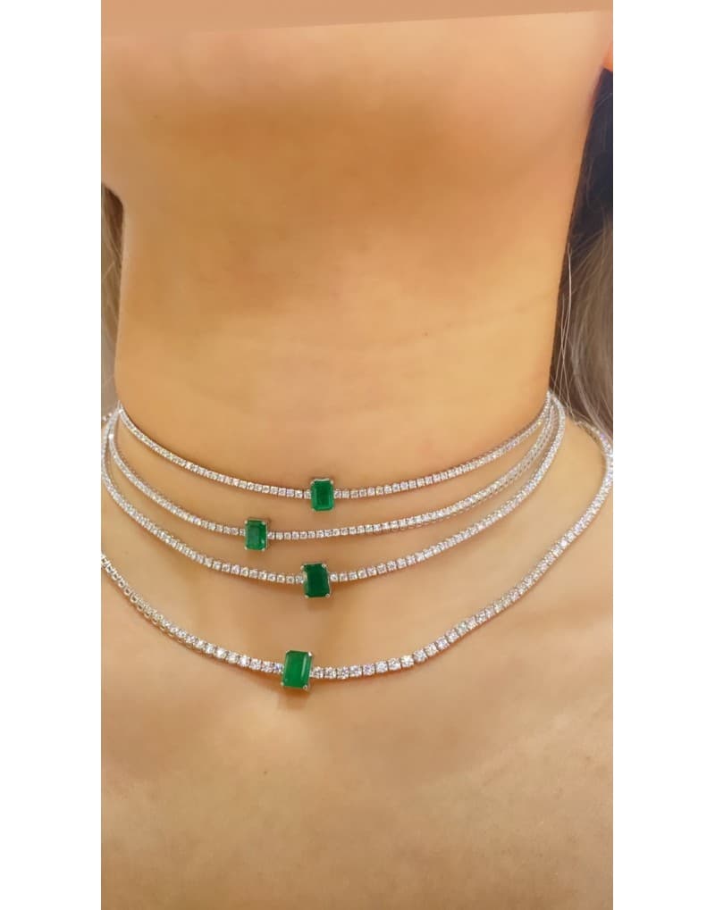 7.50 ct F Rengi Pırlanta x Zümrüt Choker