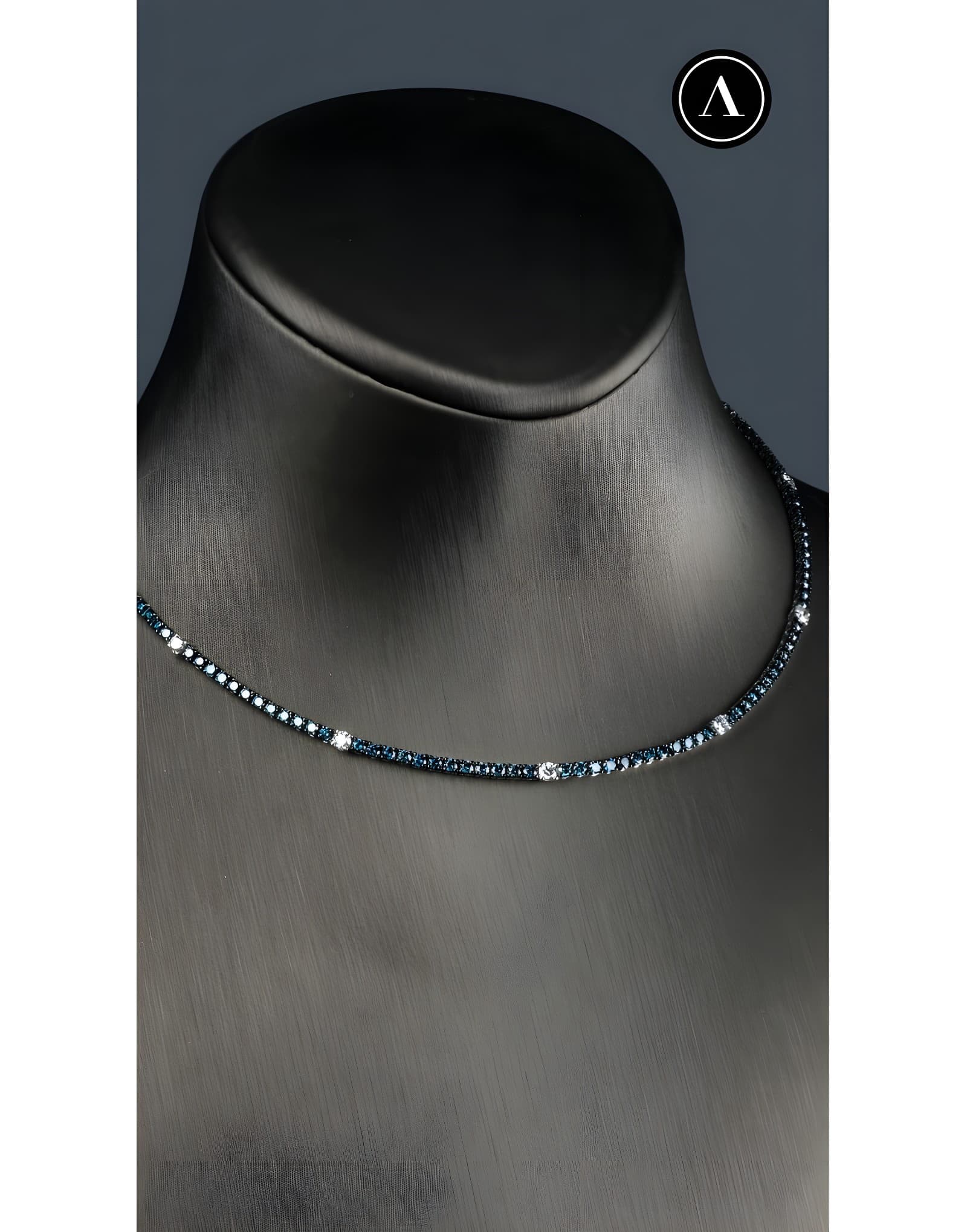 4.55ct Mavi Pırlantalı Choker