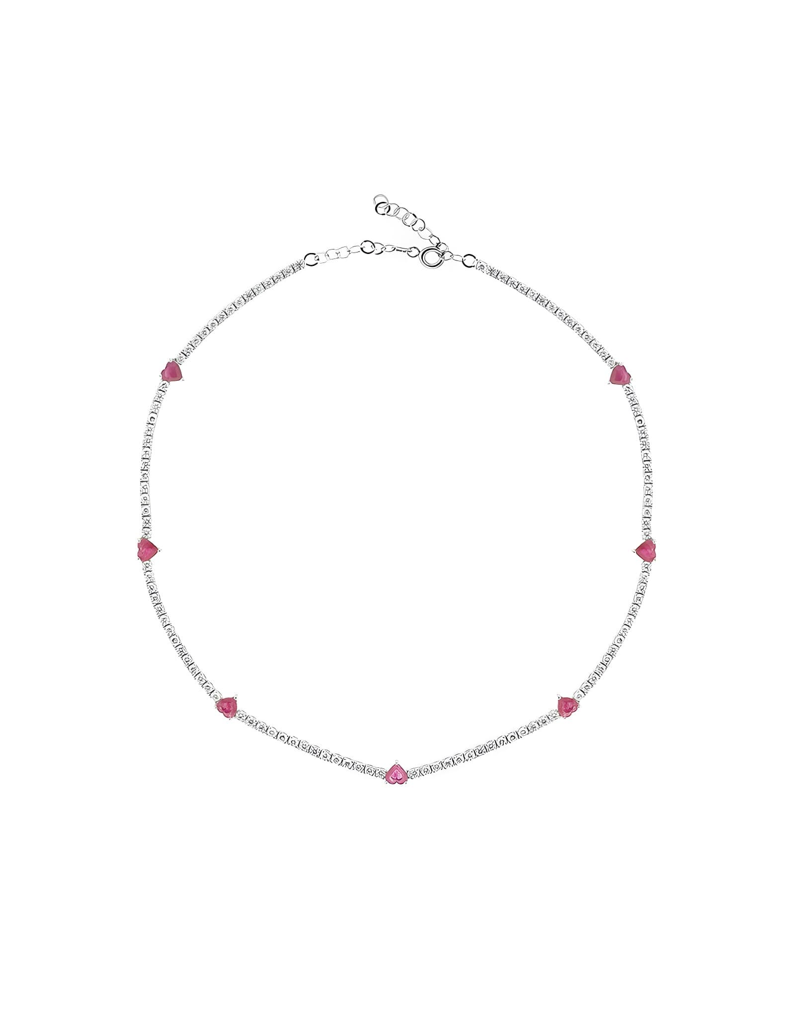 3.00ct Pırlanta ve kalp Kesim Yakut Choker
