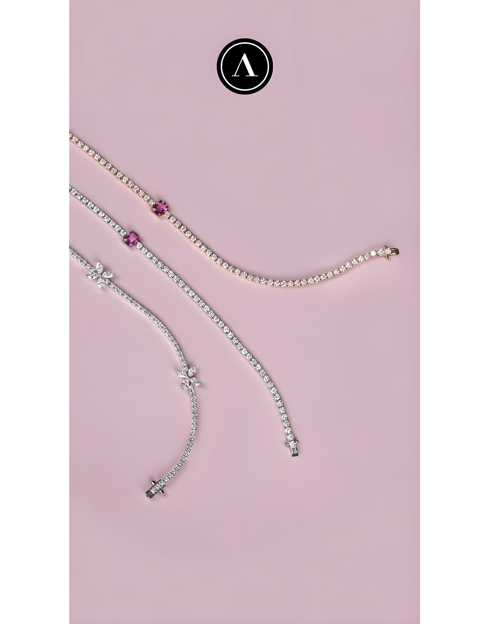 Pinky Sapphire Tennis Bileklik
