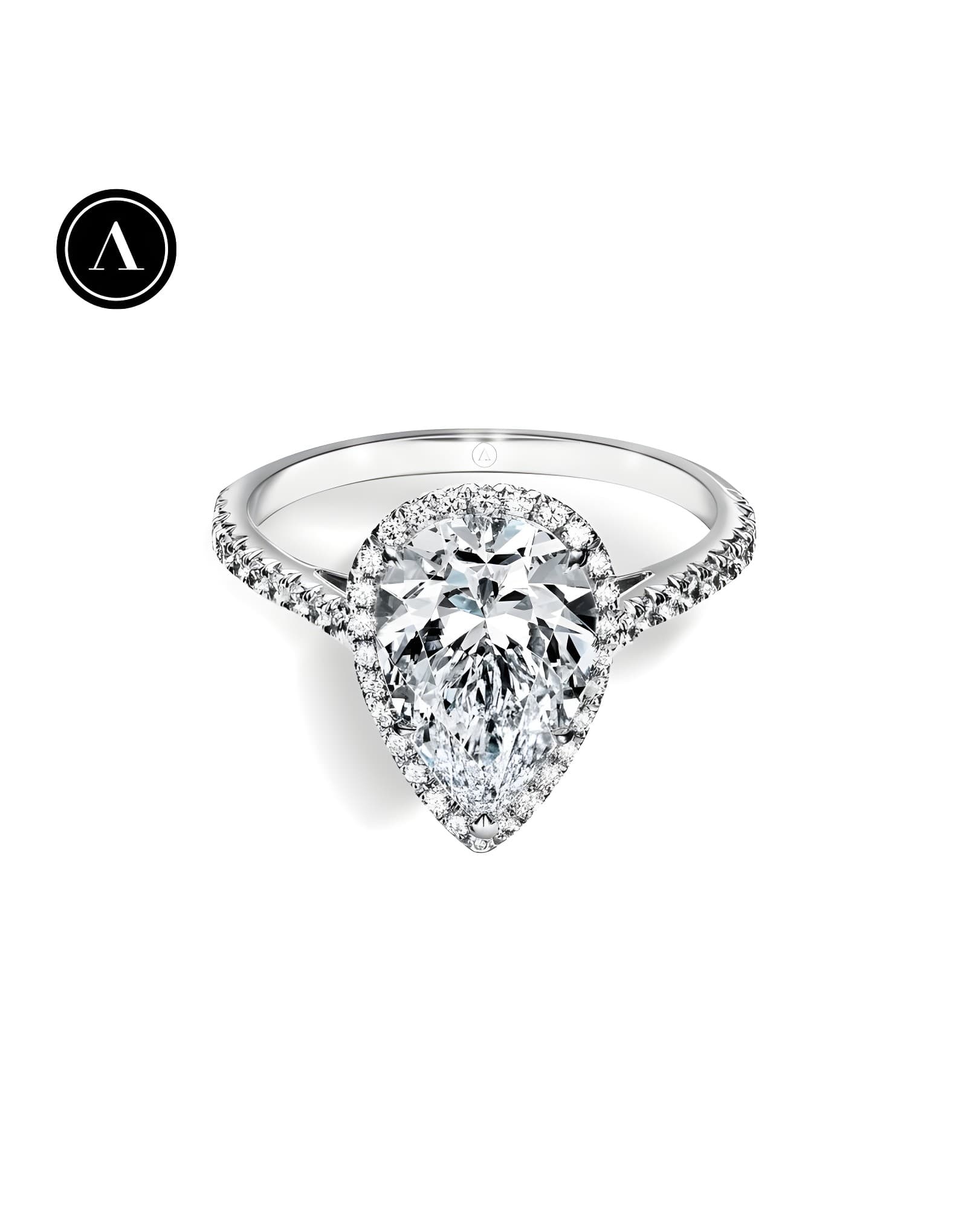 1.50ct F Color Pear Damla Tektaş Pırlanta Yüzük