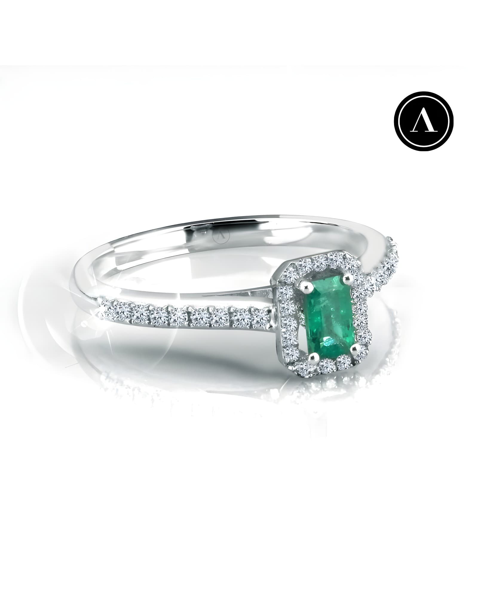 0.50ct Pırlantalı Zümrüt Yüzük