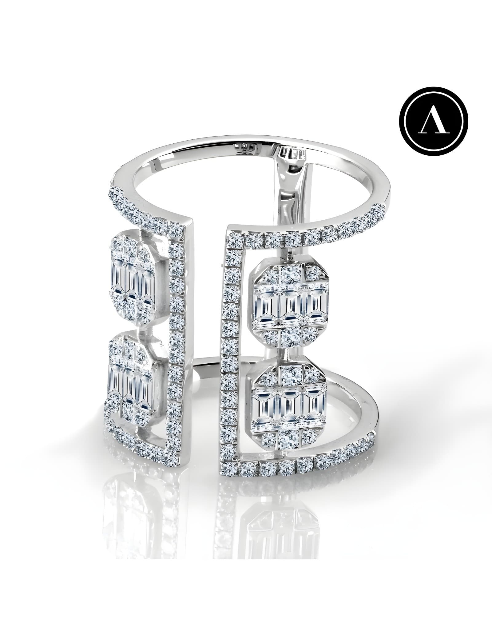 1.65ct Baget Pırlantalı Stil Yüzük