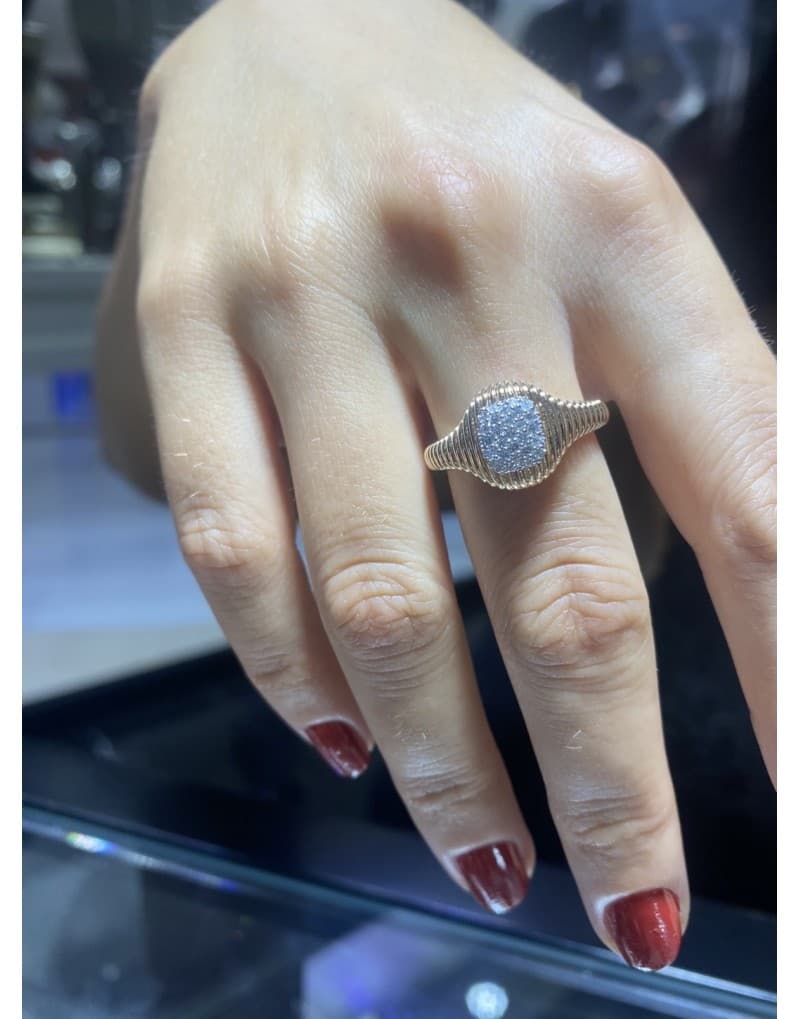 0.25ct F Rengi Roz Altın Günlük Tarz Yüzük