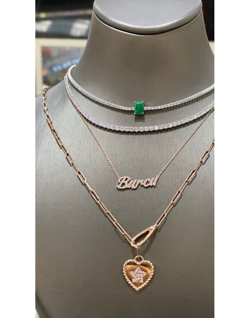 Sesty Heart İki Parçalı Pırlanta Kolye