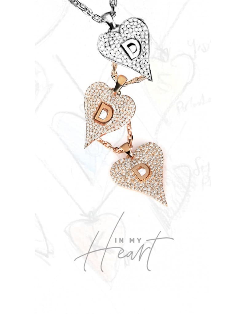 In my heart Full Diamond Harf Kolye