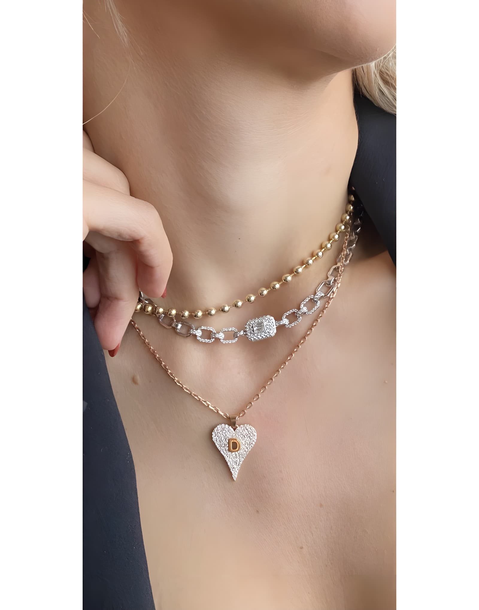 In my heart Full Diamond Harf Kolye