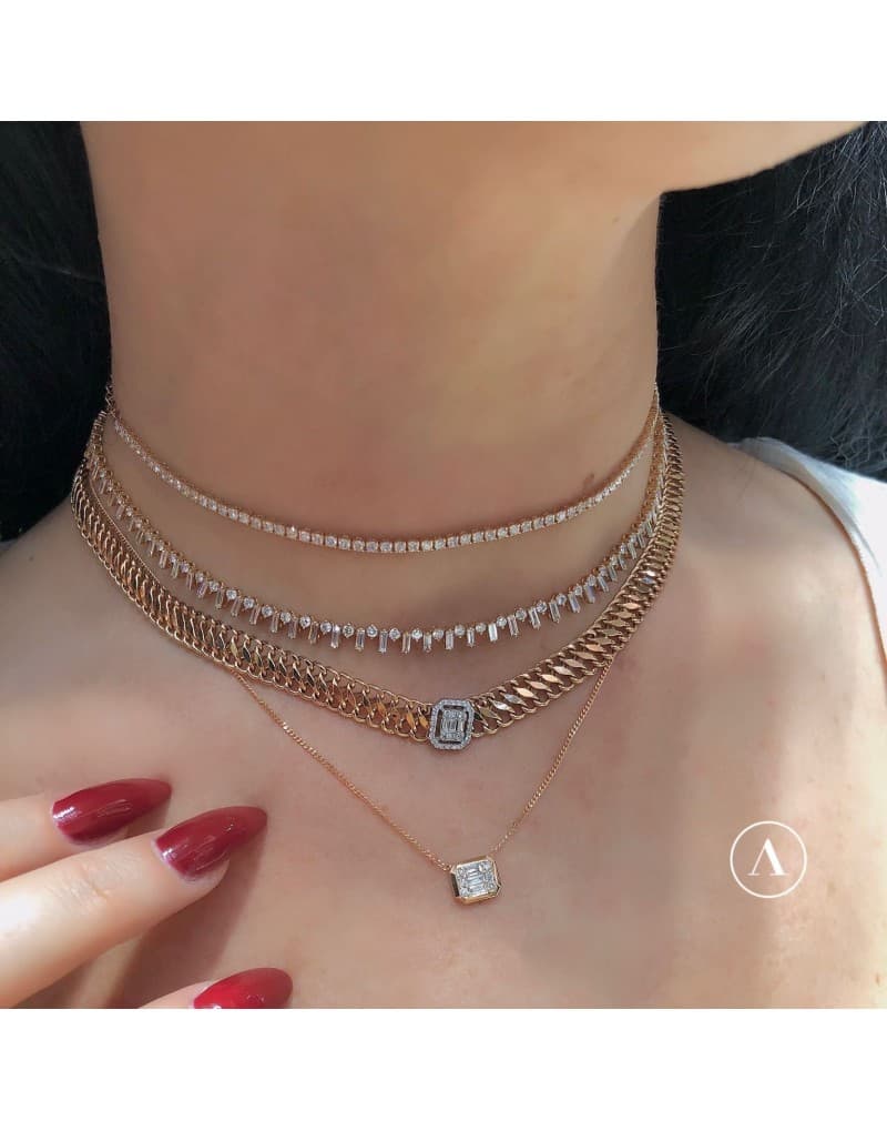 5.40ct Baget&amp;Round Choker