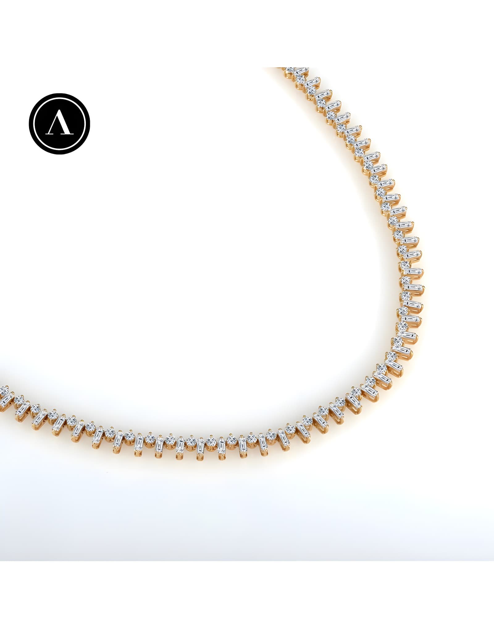 5.40ct Baget&amp;Round Choker