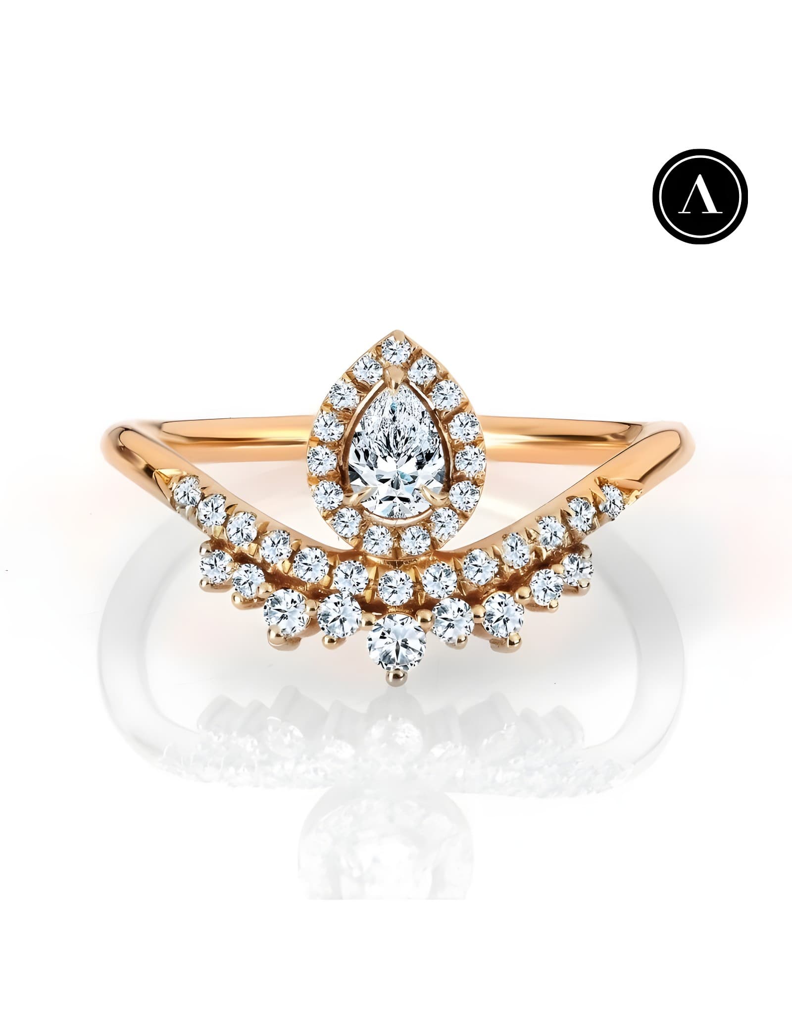 0.50ct Damla Pırlantalı Günlük Stil yüzük