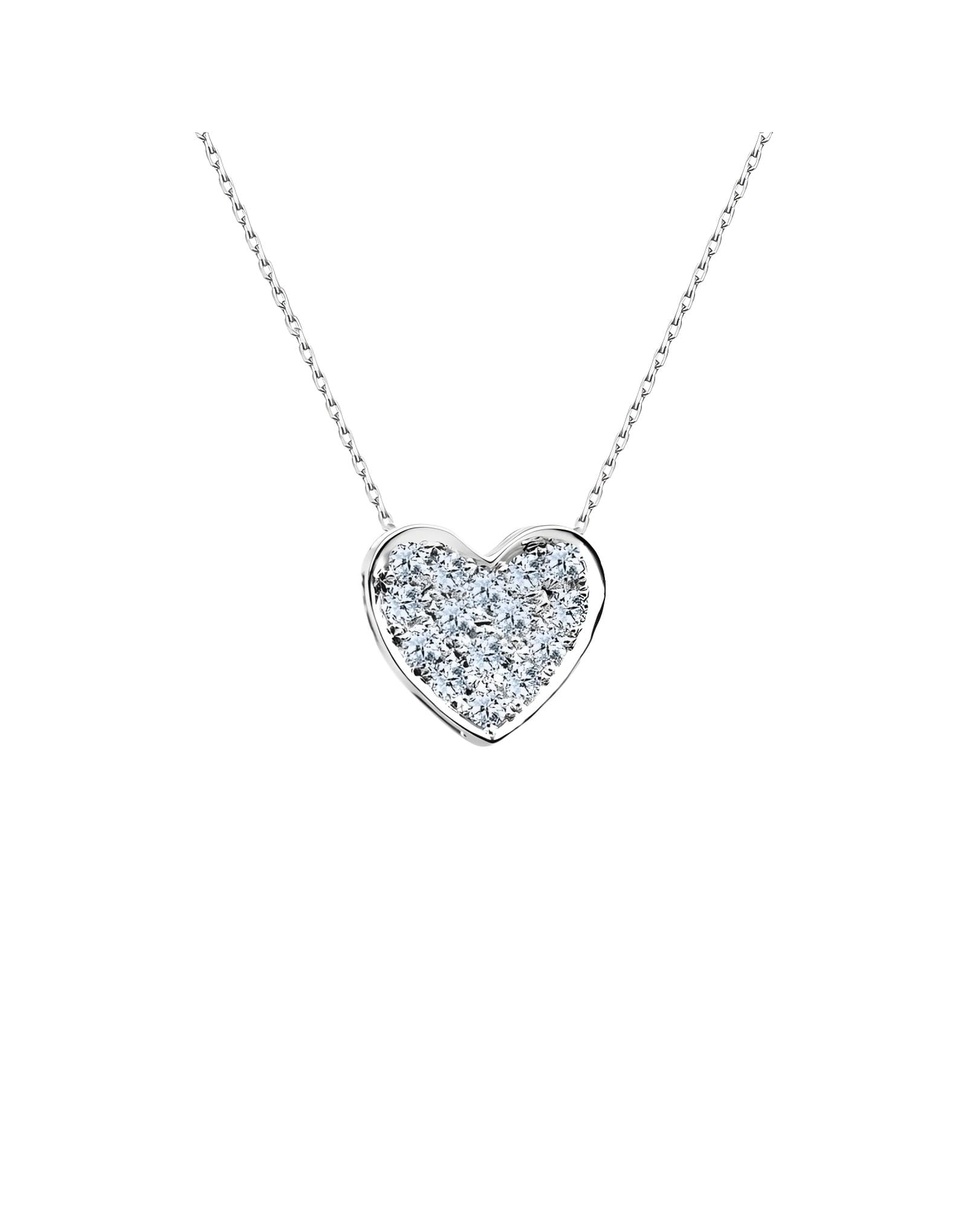 0.26ct F Rengi Pırlanta Kalp Altın Kolye