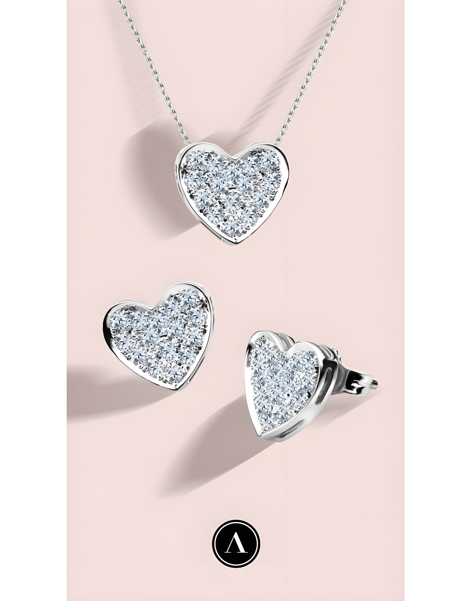 0.26ct F Rengi Pırlanta Kalp Altın Kolye