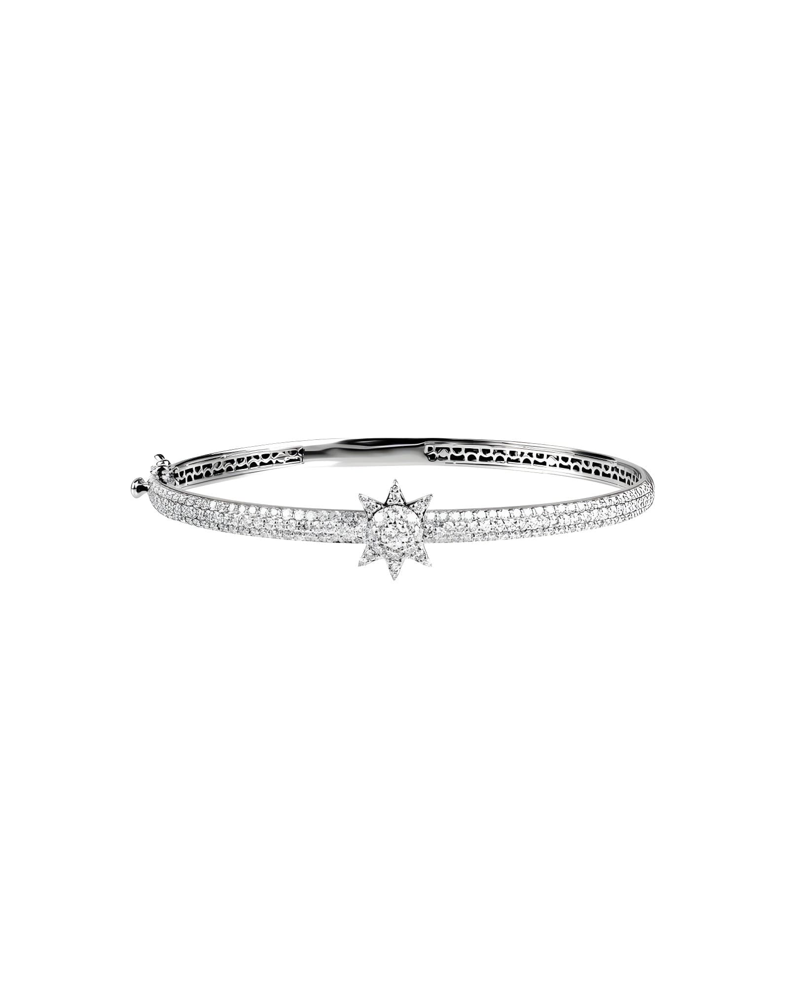 Diamond Star Pırlantalı Arte Stil Altın Kelepçe