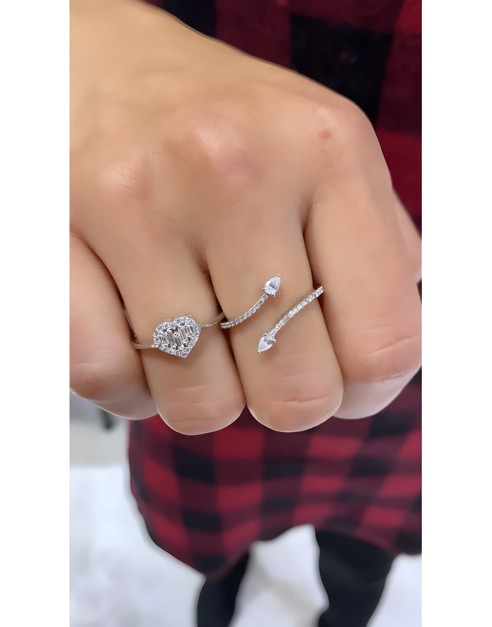 0.32ct F Rengi Damla Pırlantalı Altın Stil Yüzük