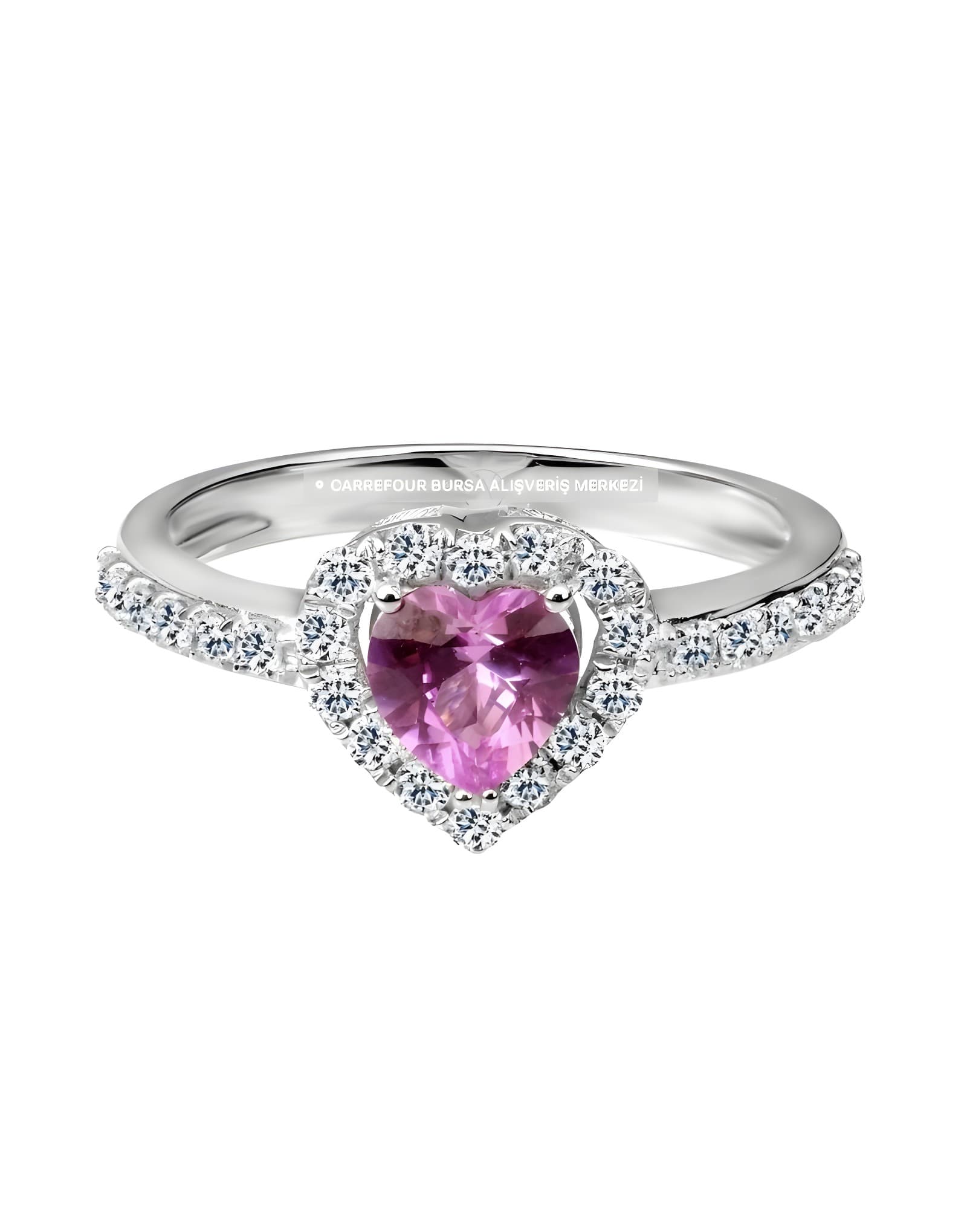 Arte Love Pink Sapphire Kalp Pırlanta Yüzük
