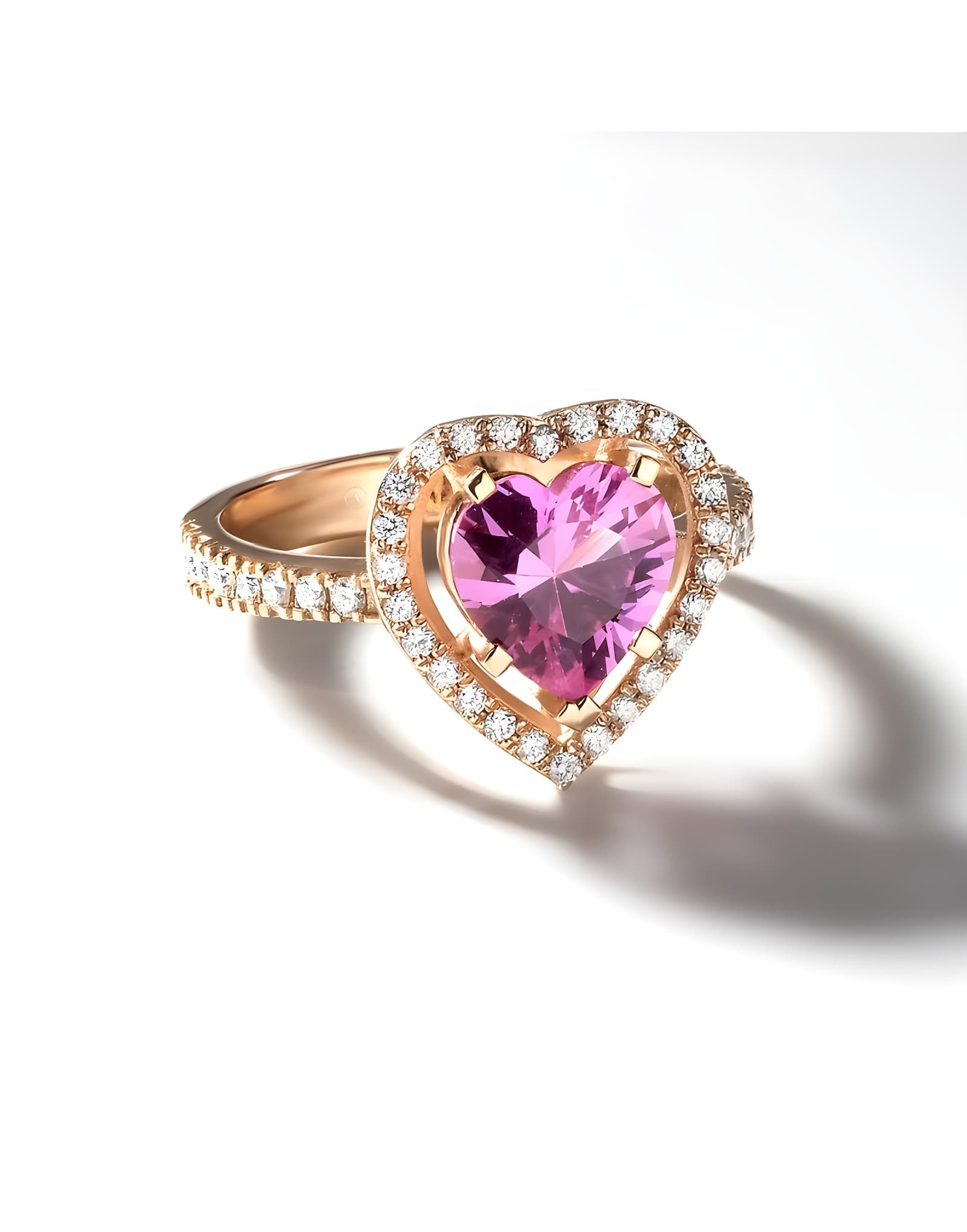 Arte Heart Pink Sapphire Diamond Ring