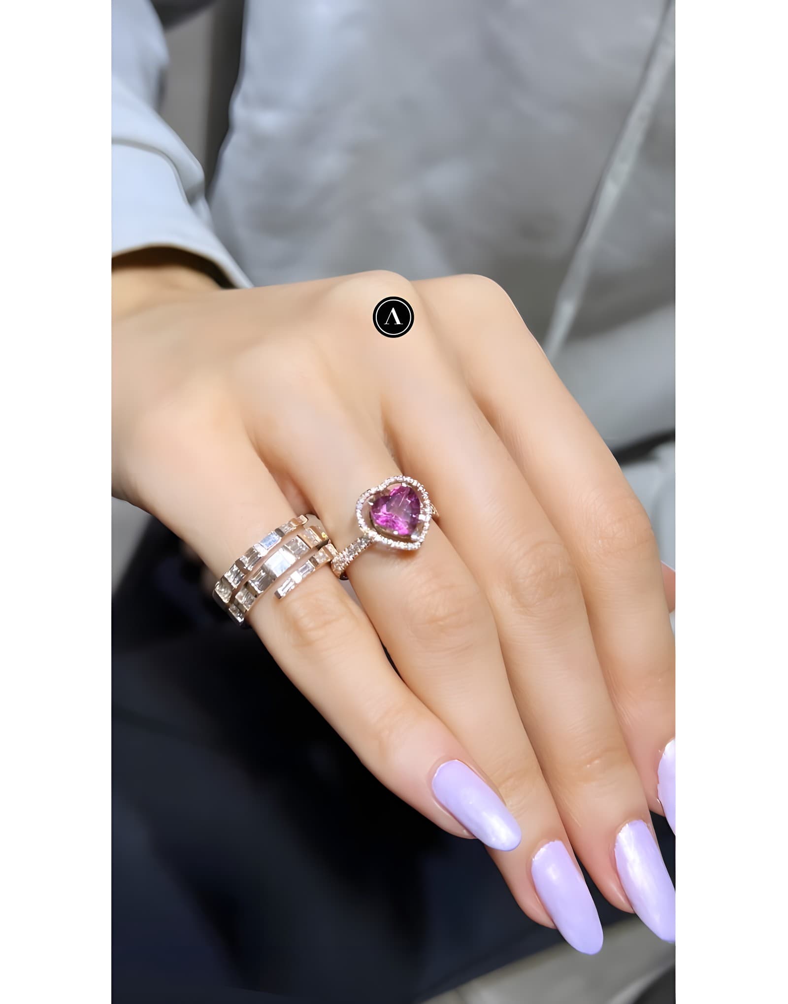 Arte Heart Pink Sapphire Diamond Ring