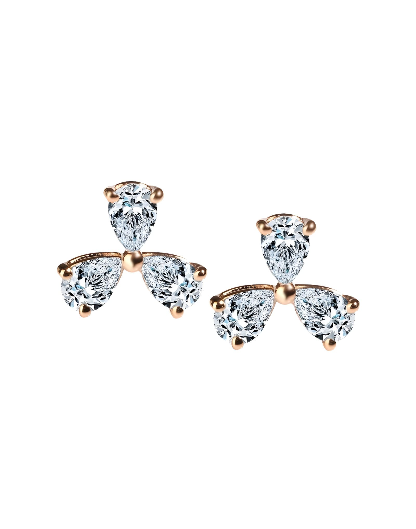 0.50ct F Rengi Damla Pırlanta Altın Küpe