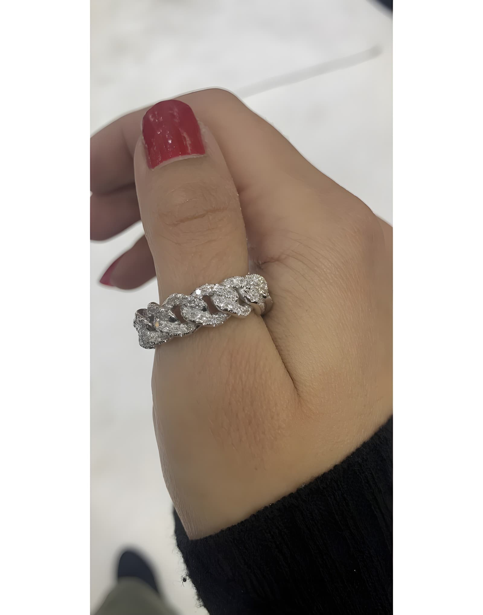 0.50ct F Rengi Pırlanta Altın Zincir Yüzük