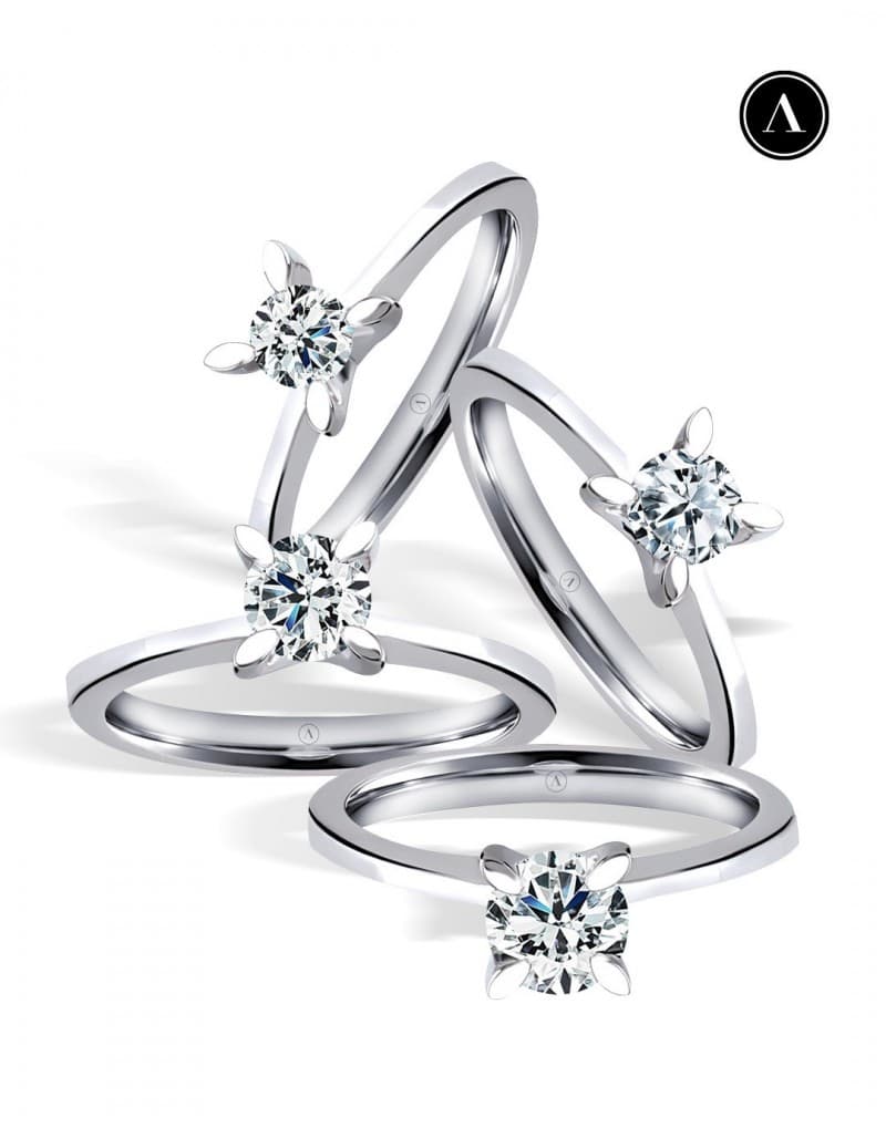 HRD 0.50ct F Rengi SI Pırlanta Tektaş Altın Yüzük