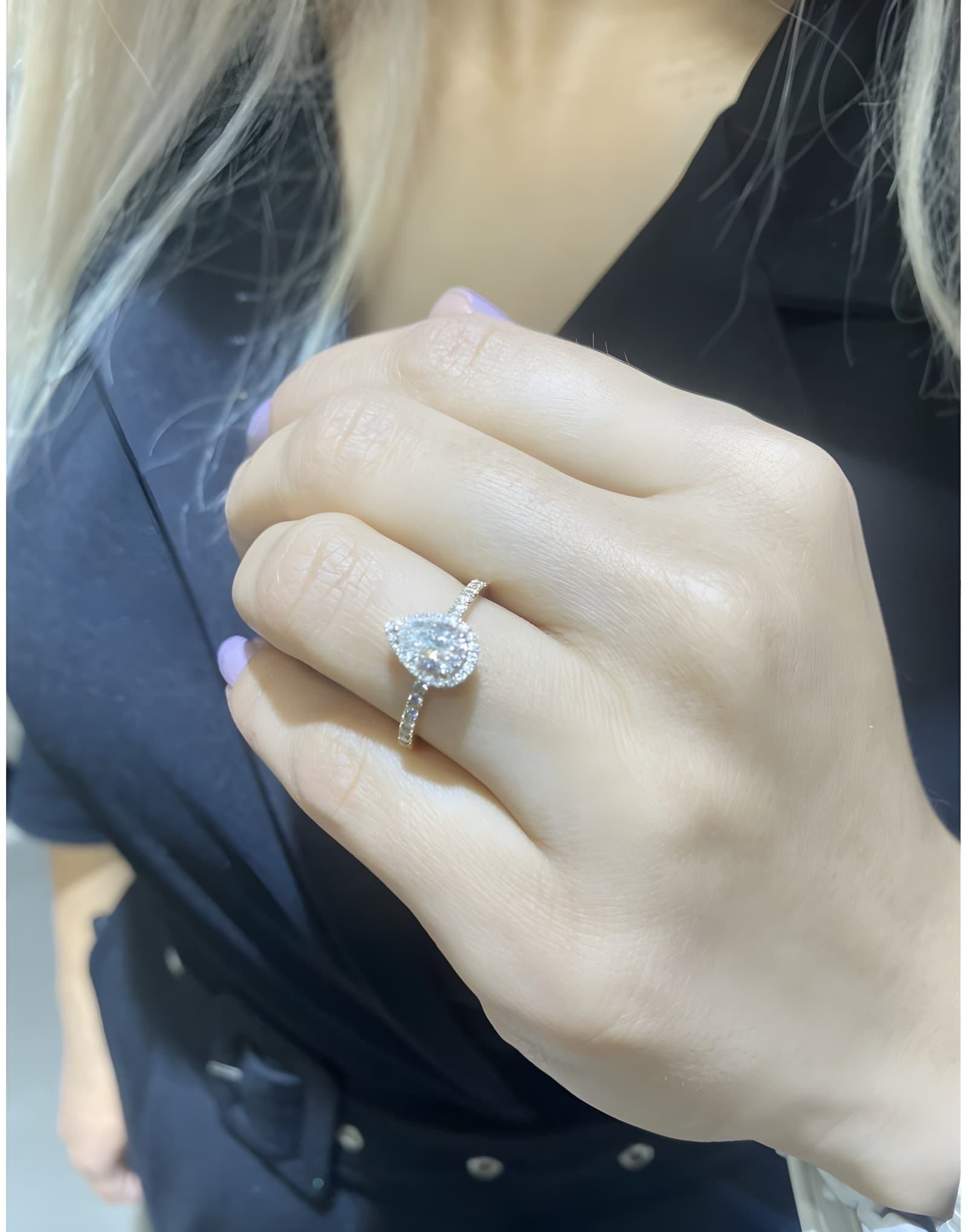 1.00ct G Vs Damla Kesim Pırlanta Tektaş Altın Yüzük