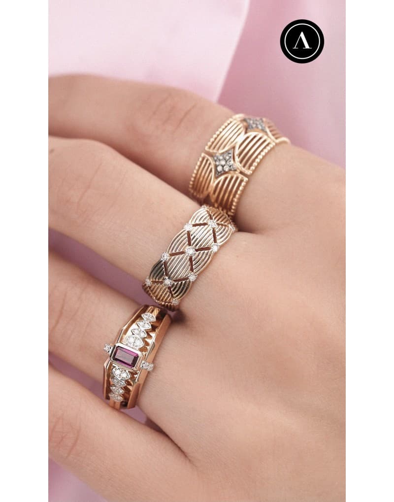 0.15ct F rengi Pırlantalı Stil Altın Yüzük