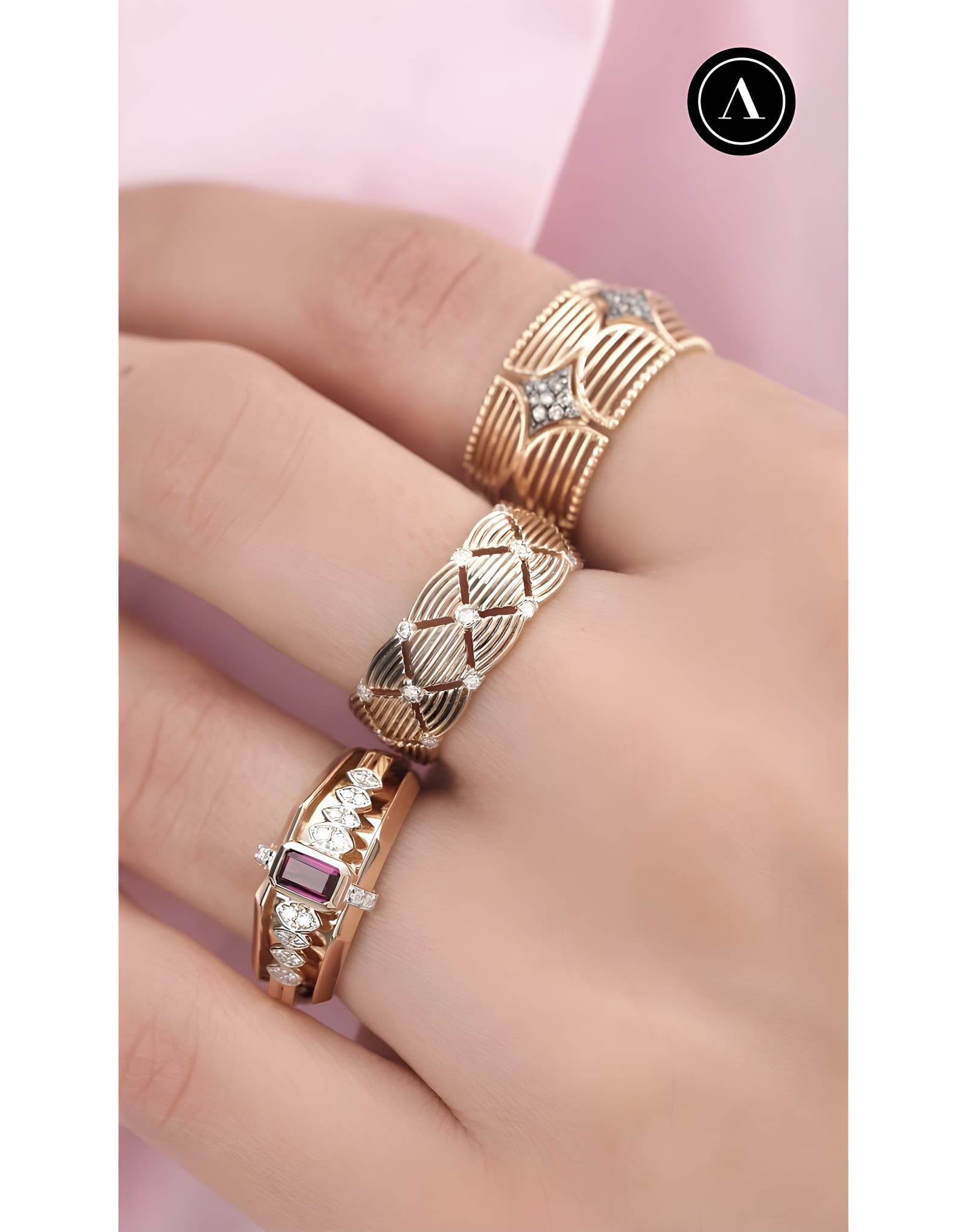 0.15ct F rengi Pırlantalı Stil Altın Yüzük