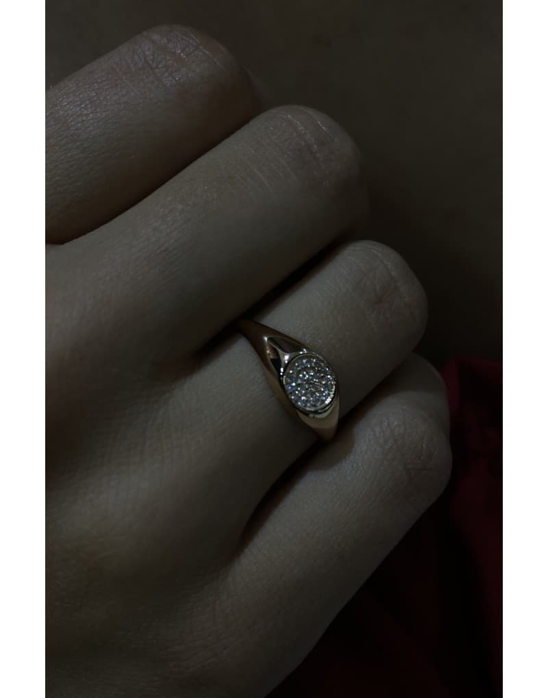 0.10ct F rengi Pırlanta Serçe Parmak Altın Yüzük