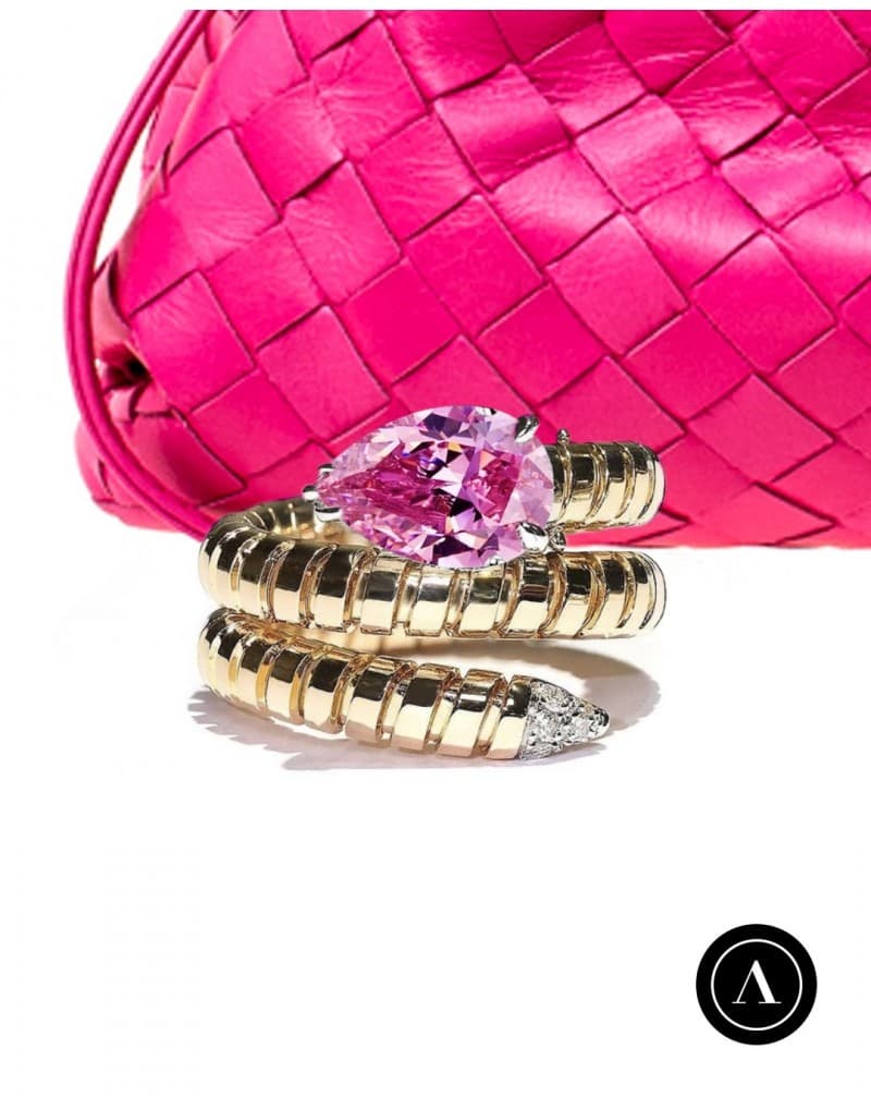 Arte Pink Sarpent Pırlantalı Altın Yüzük